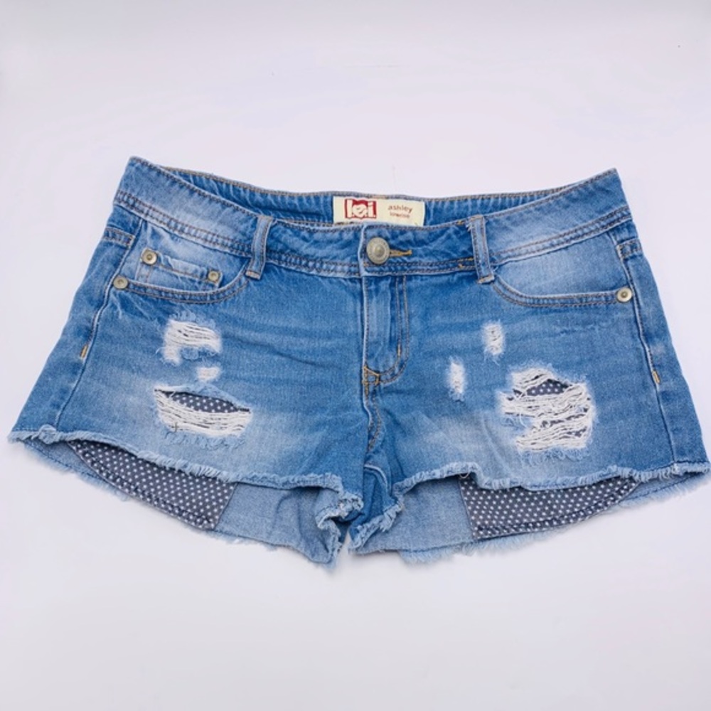 EUC l.e.i. Distressed Lowrise Cutoff Jean Shorts